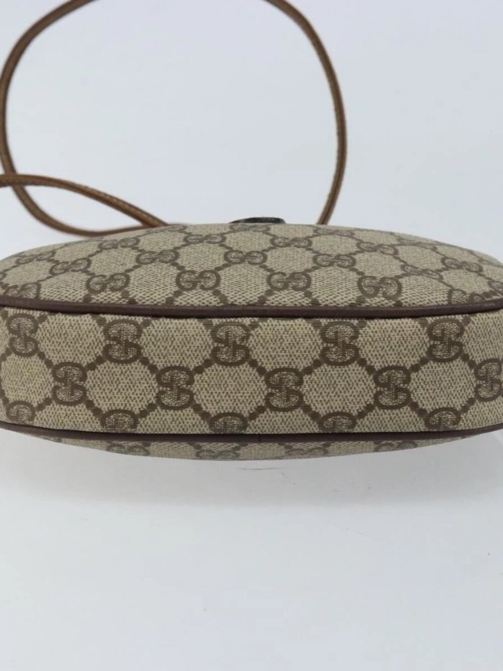 GUCCI GG Supreme Web Sherry Line Bag PVC Beige 007 58 6112 4023 Auth 172298 - Picture 7 of 16